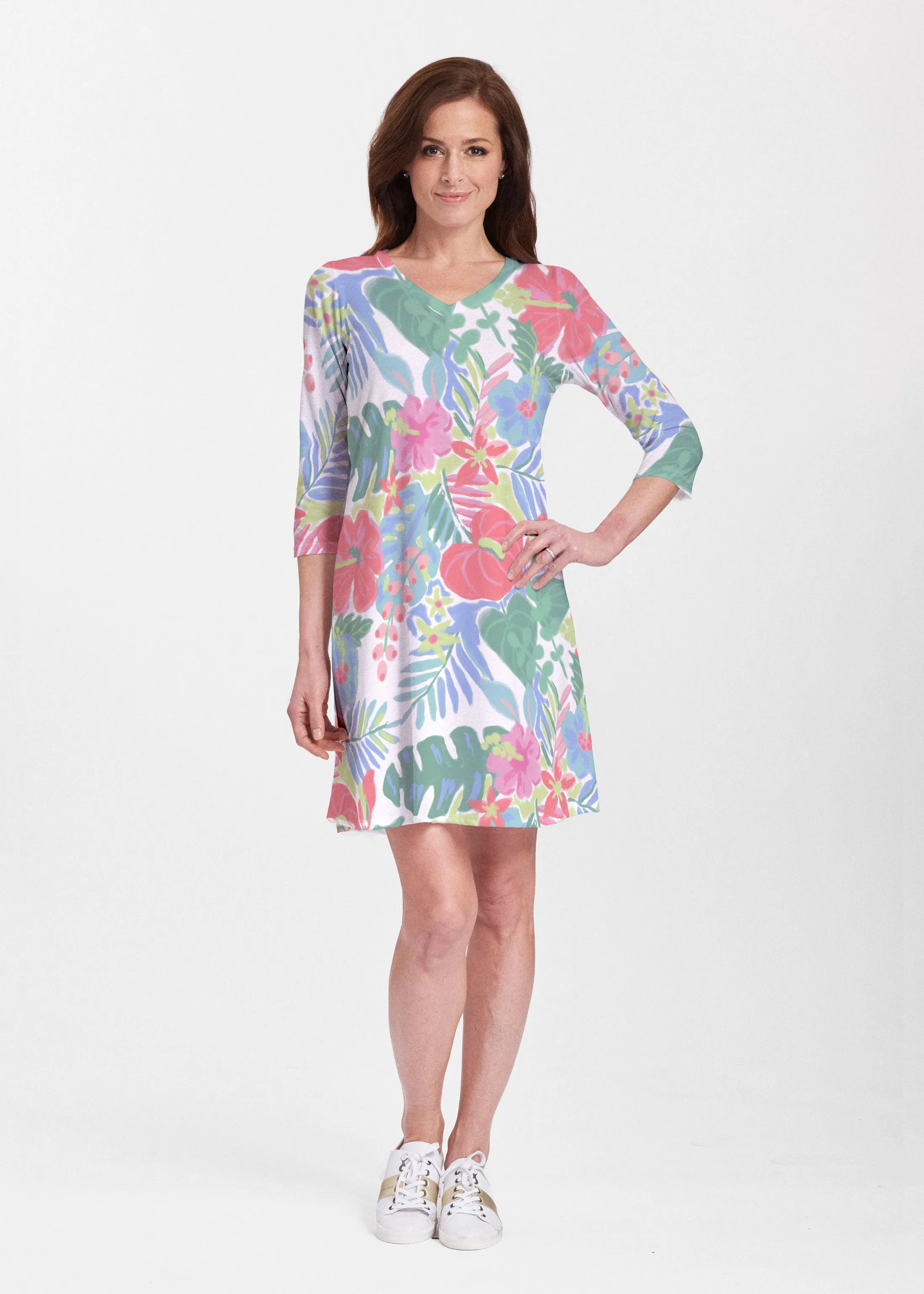 Hawaiian Fling (22141) ~ Classic V-neck Swing Dress