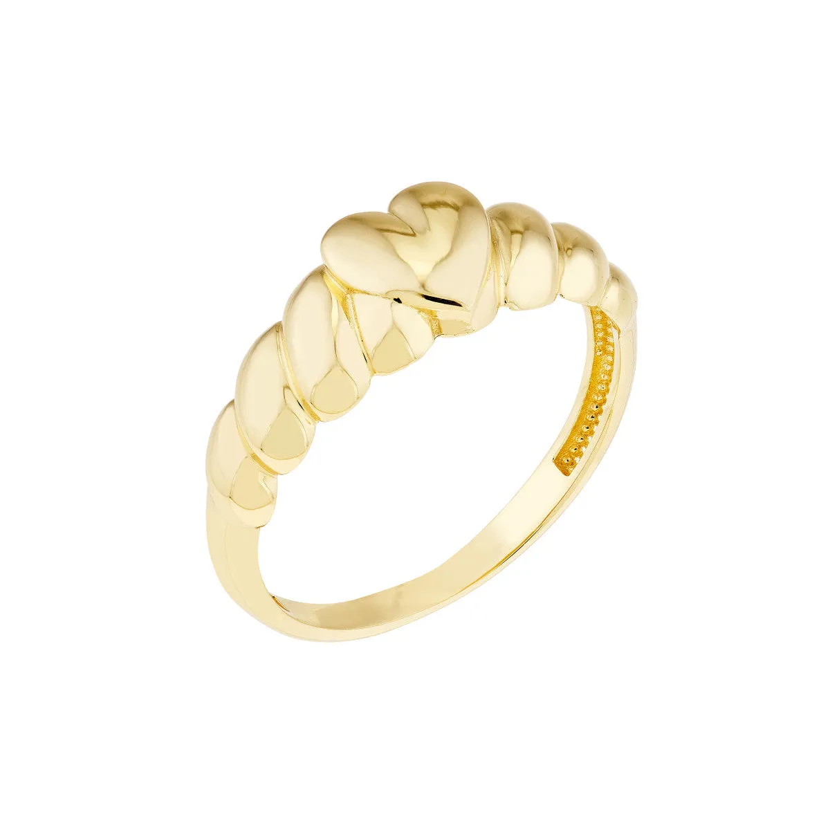 Heart Textured Signet Ring