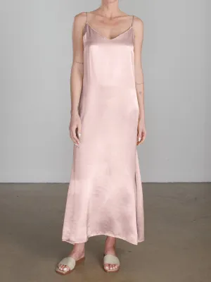 Henri Dress in Vintage Satin - Nude