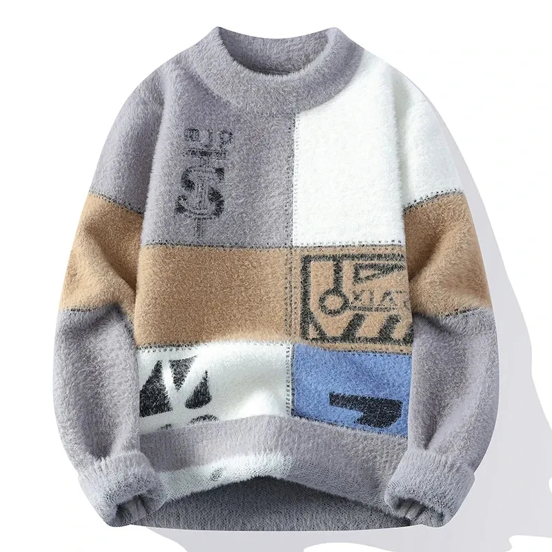 High End Luxury Mink Cashmere Sweater Men Pullovers 2024 New Fall Winter Soft Warm Pull Homme Fashion Mens Christmas Sweaters