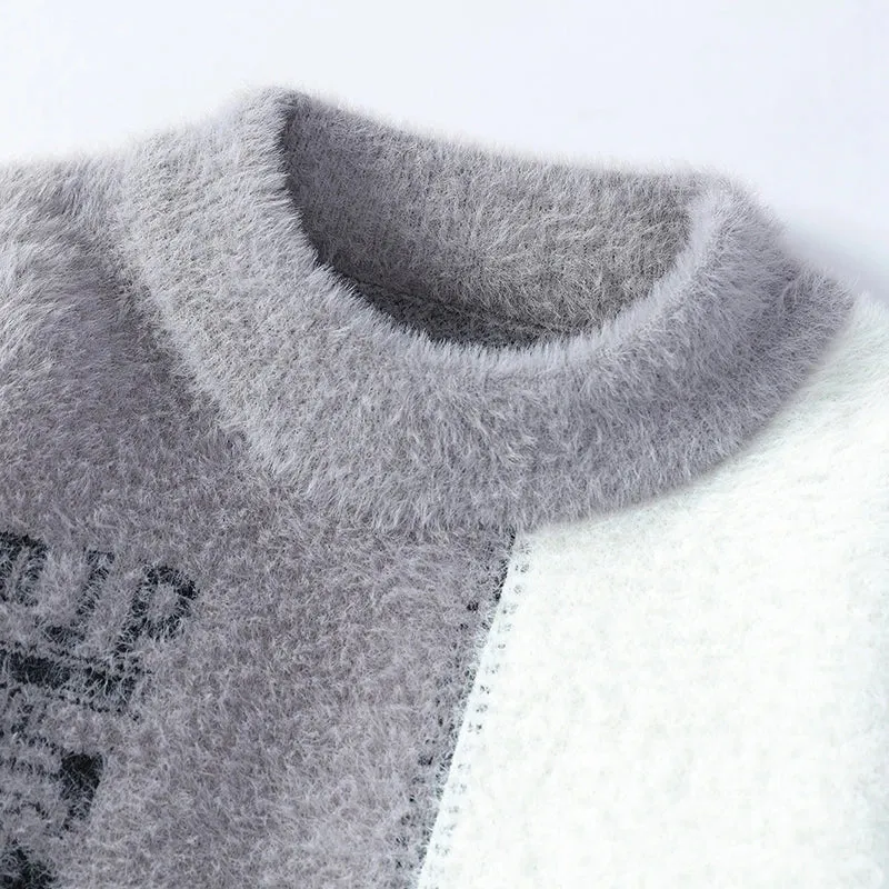 High End Luxury Mink Cashmere Sweater Men Pullovers 2024 New Fall Winter Soft Warm Pull Homme Fashion Mens Christmas Sweaters
