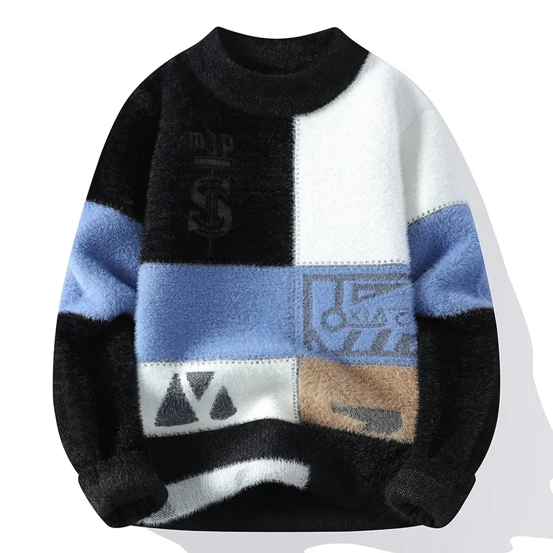 High End Luxury Mink Cashmere Sweater Men Pullovers 2024 New Fall Winter Soft Warm Pull Homme Fashion Mens Christmas Sweaters