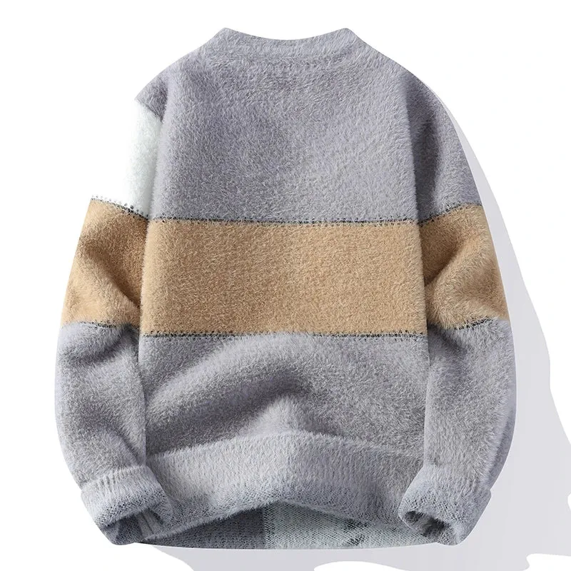 High End Luxury Mink Cashmere Sweater Men Pullovers 2024 New Fall Winter Soft Warm Pull Homme Fashion Mens Christmas Sweaters