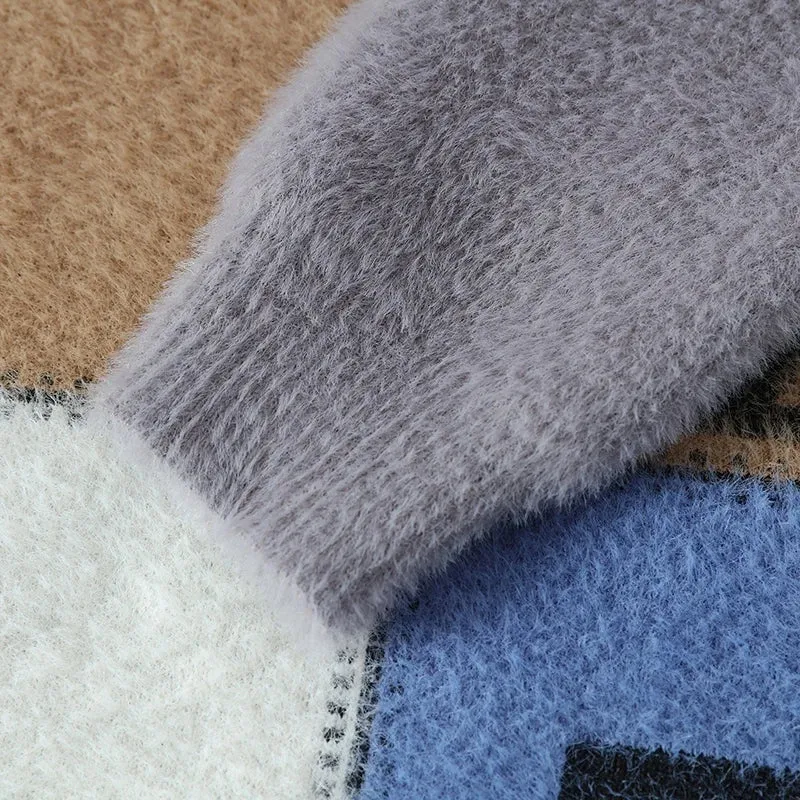 High End Luxury Mink Cashmere Sweater Men Pullovers 2024 New Fall Winter Soft Warm Pull Homme Fashion Mens Christmas Sweaters