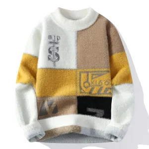 High End Luxury Mink Cashmere Sweater Men Pullovers 2024 New Fall Winter Soft Warm Pull Homme Fashion Mens Christmas Sweaters
