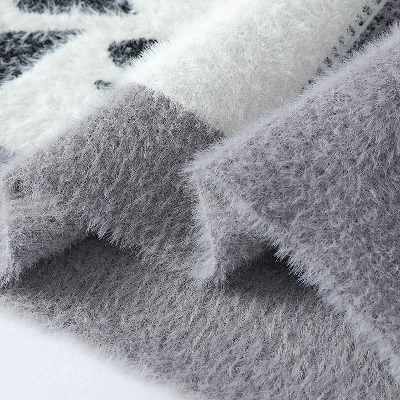 High End Luxury Mink Cashmere Sweater Men Pullovers 2024 New Fall Winter Soft Warm Pull Homme Fashion Mens Christmas Sweaters