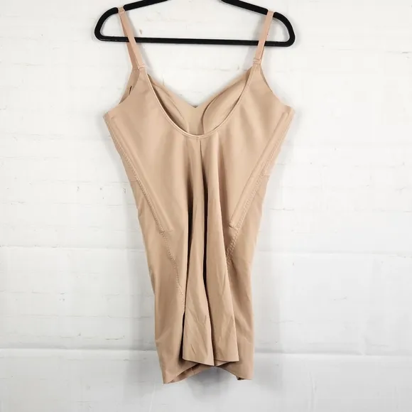 Honeylove Low-Back Allover Smoothing Compression Shapewear Bodysuit Sand 1X