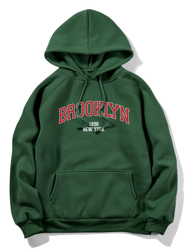 Hoodies grafik huruf Brooklyn
