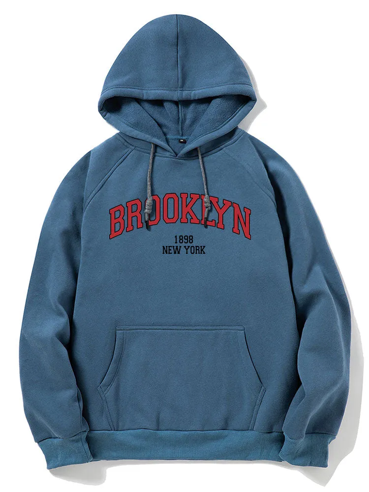 Hoodies grafik huruf Brooklyn