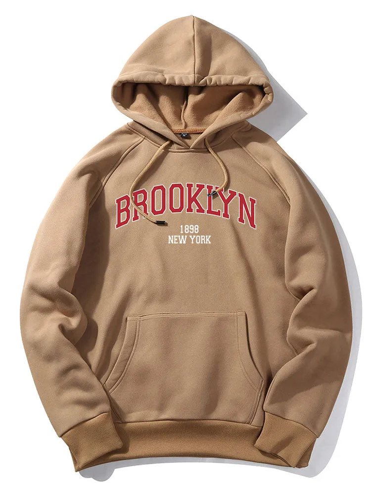 Hoodies grafik huruf Brooklyn