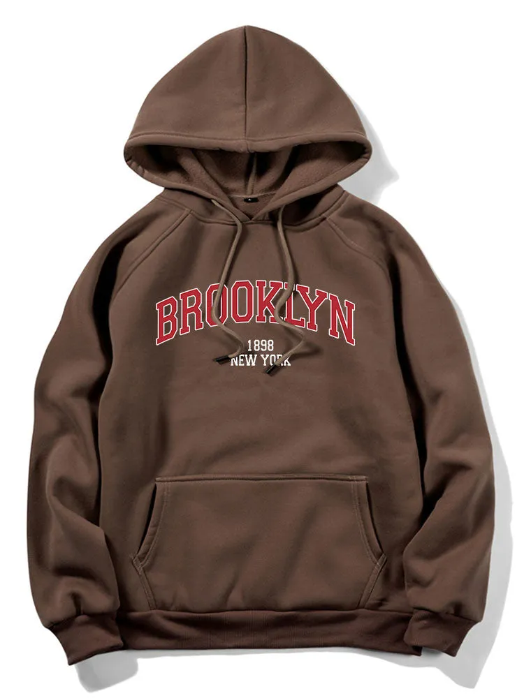 Hoodies grafik huruf Brooklyn