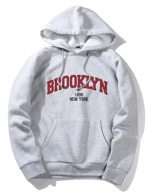 Hoodies grafik huruf Brooklyn