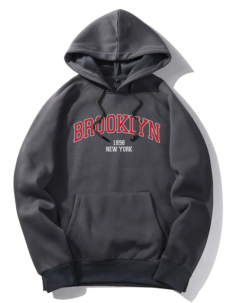 Hoodies grafik huruf Brooklyn