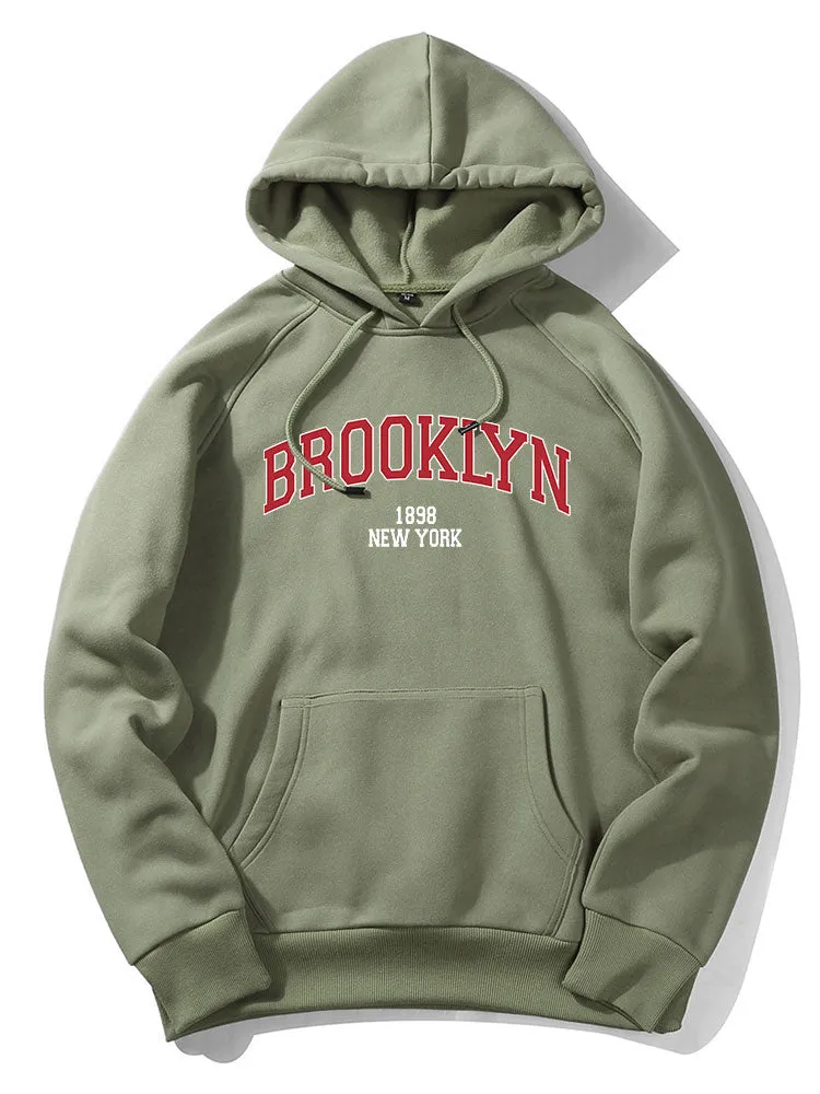 Hoodies grafik huruf Brooklyn