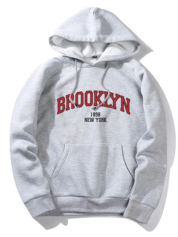 Hoodies grafik huruf Brooklyn