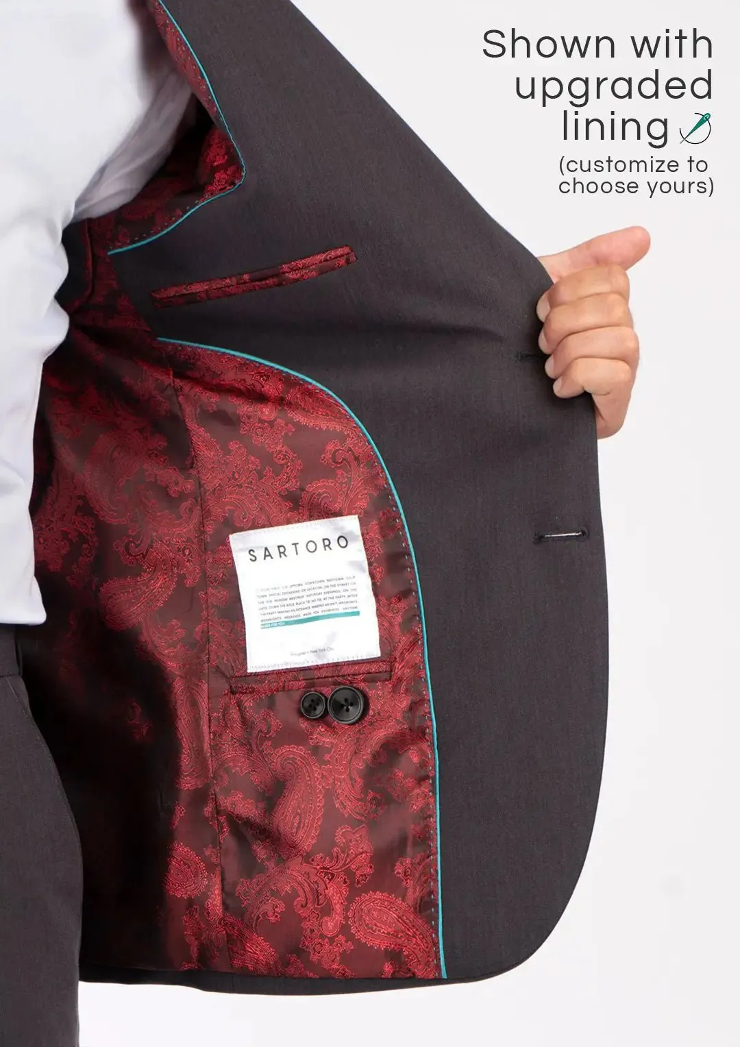 Hudson Charcoal Stretch Suit