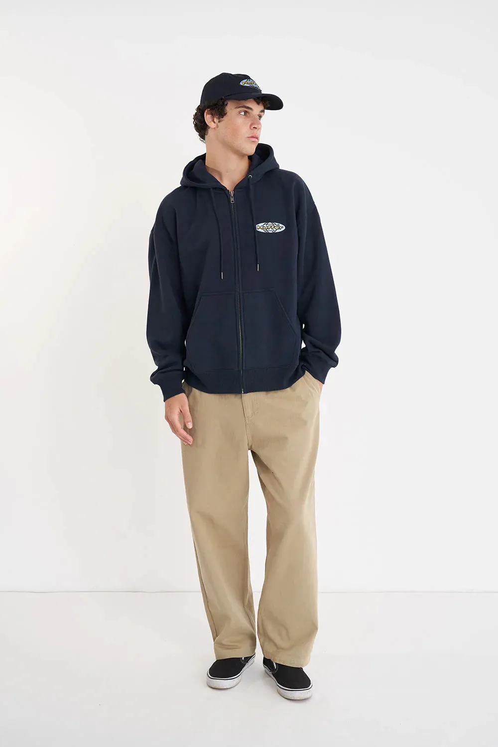 Huffer Block Zip Hood/Alta - Midnight