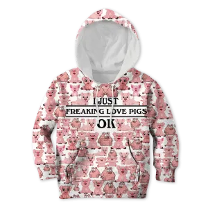 I Just Freaking Love Pigs Custom Cosplay Kid Hoodie