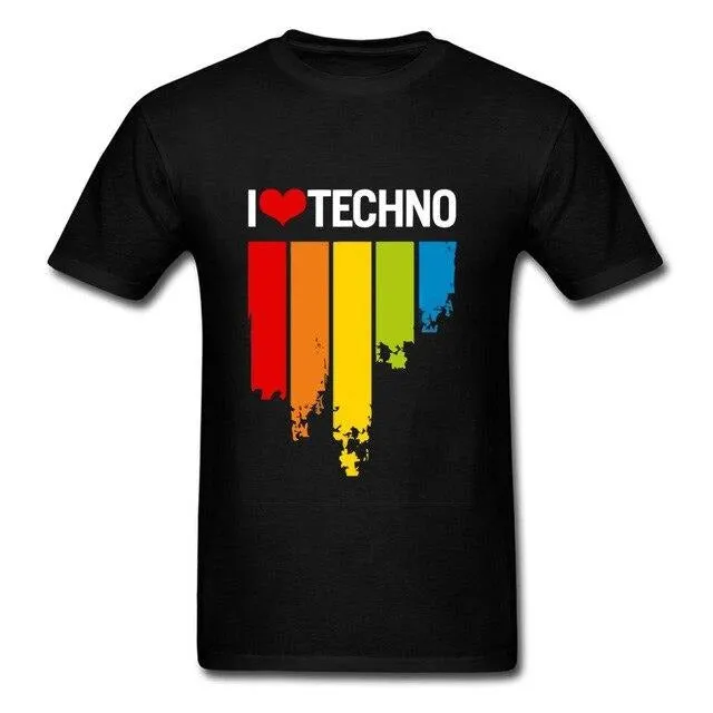 I LOVE TECHNO Music T-Shirts DJ