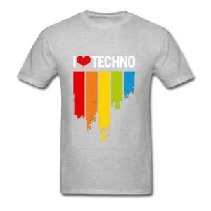 I LOVE TECHNO Music T-Shirts DJ