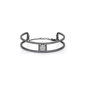 Illusion Microset Diamond Double Cuff with Chain