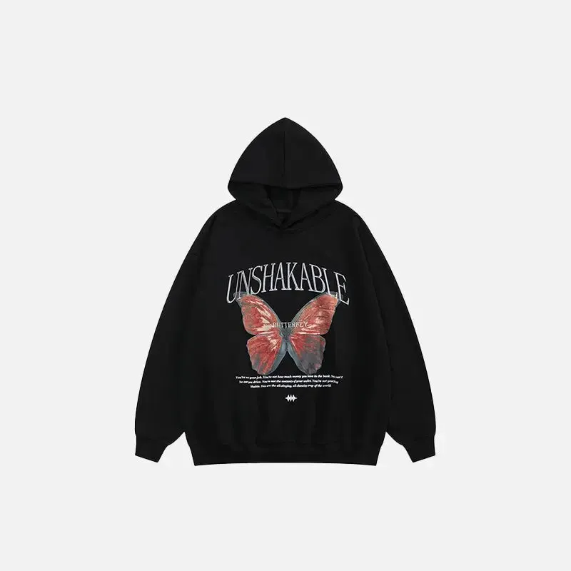 Inseparable Butterfly Graphic Hoodie in Y2K Streetwear Style