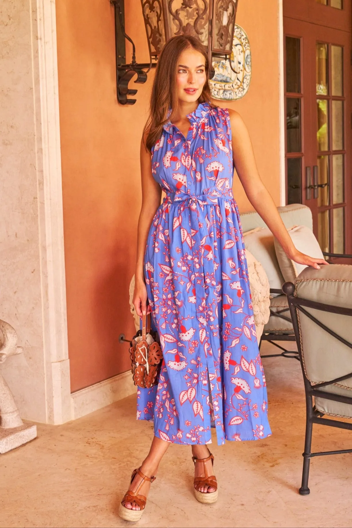 Ivy Dress in Blue Blooms