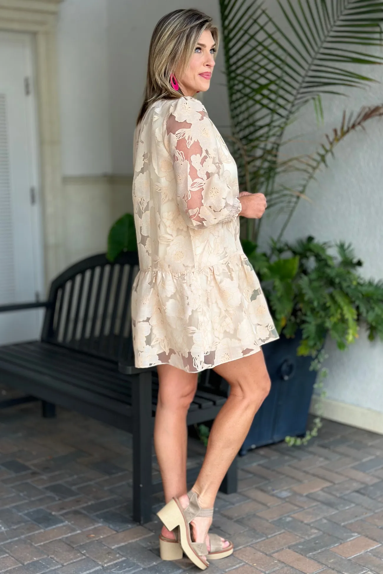 Jade Melody Tam Roses Organza Flounce Dress