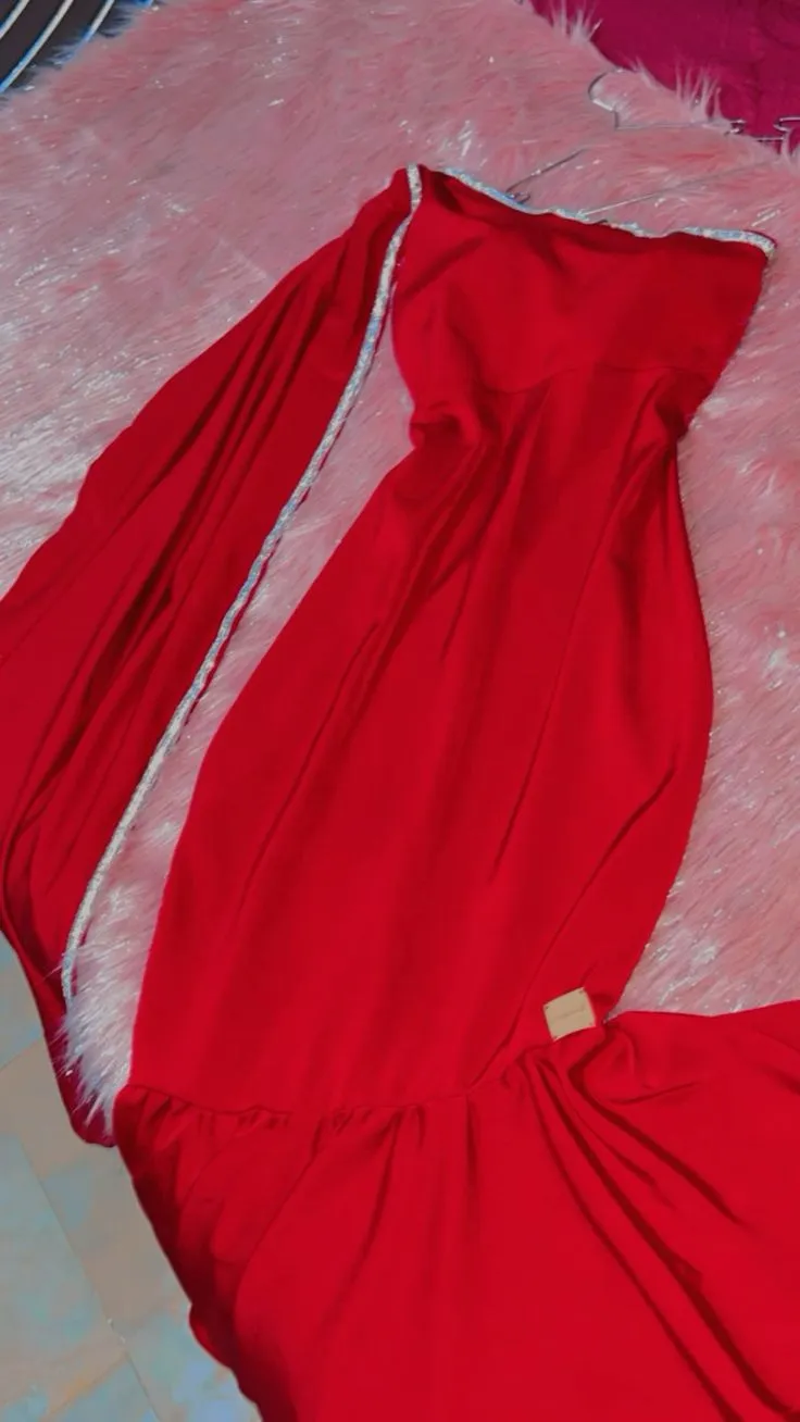 JazzHer Vintage Mermaid One Shoulder Long Sleeve Red Prom Dresses Evening Gowns (PRE-ORDER)