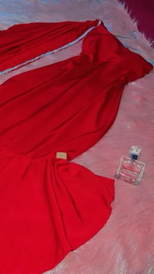 JazzHer Vintage Mermaid One Shoulder Long Sleeve Red Prom Dresses Evening Gowns (PRE-ORDER)