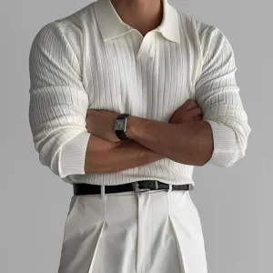 Jerald - slim-fit polo shirt with long sleeves