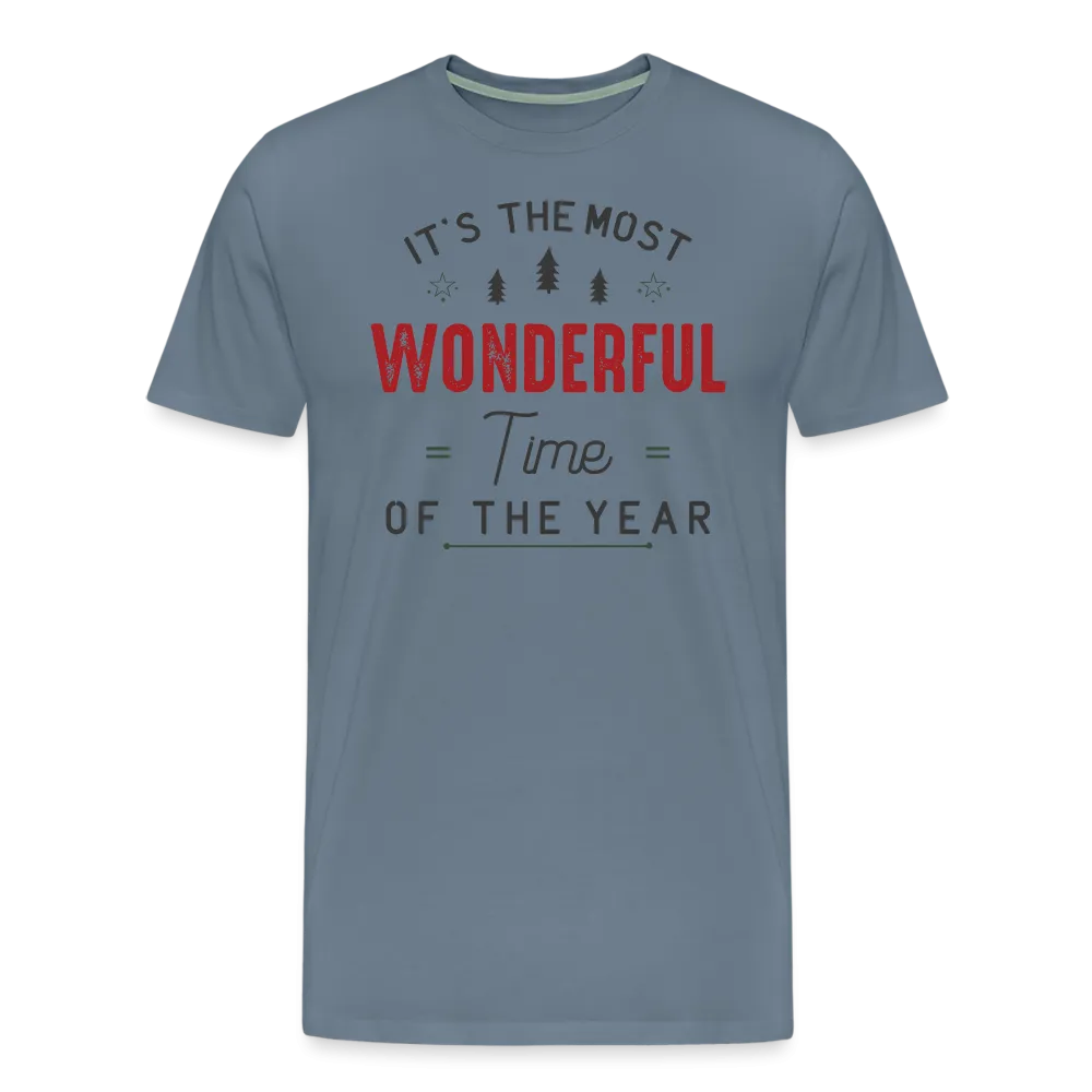 Jolly Jamboree: Men's Premium 'Most Wonderful Time of the Year' Festive Tee