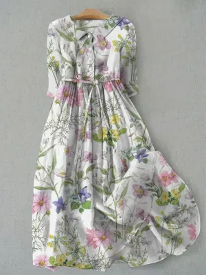 Julia -Vintage botanical floral print for ladies