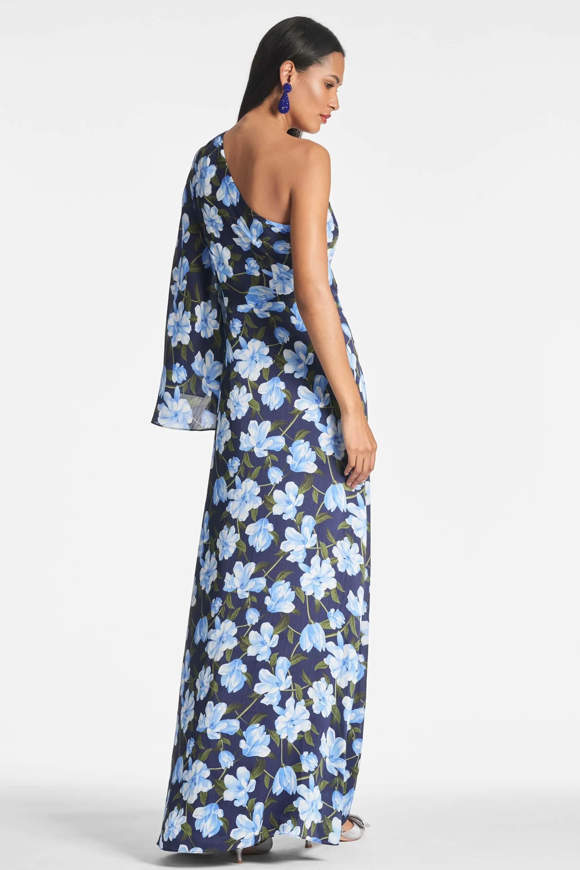 Keely Gown - Ocean Blue Magnolia - Final Sale