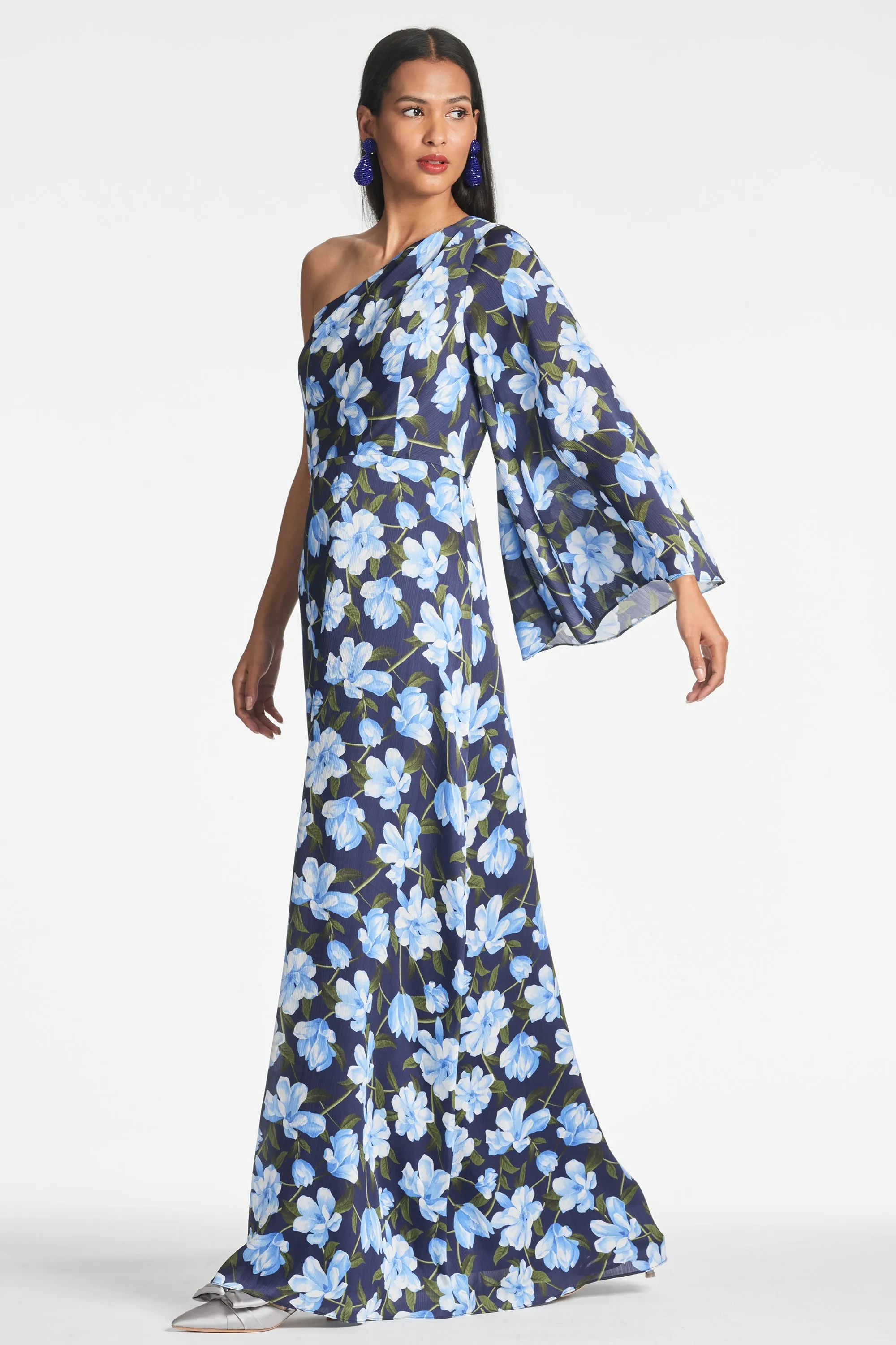 Keely Gown - Ocean Blue Magnolia - Final Sale