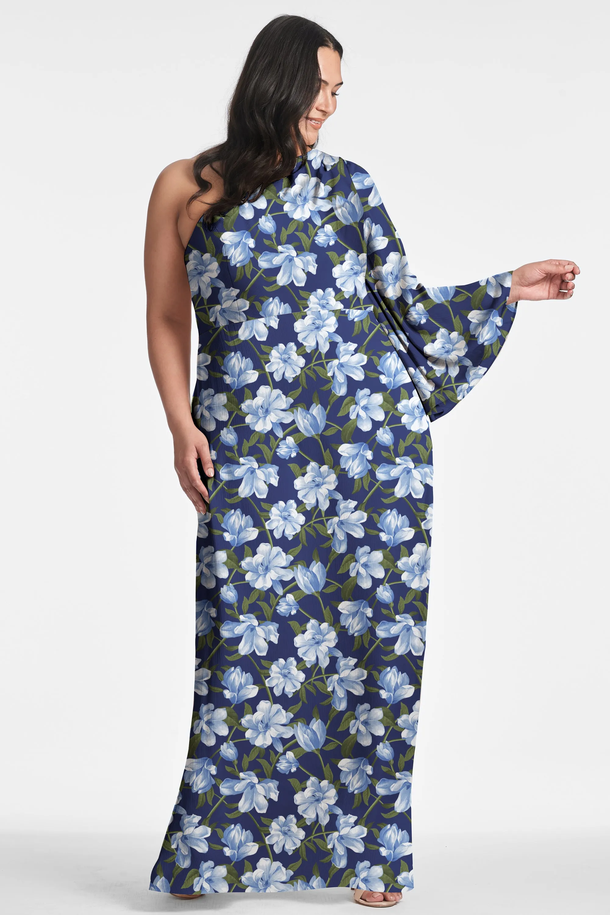 Keely Gown - Ocean Blue Magnolia - Final Sale