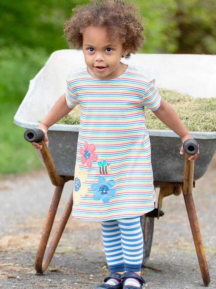 KITE Organic - Busy Bee Multicoloured Striped Dress 3 to 6 months