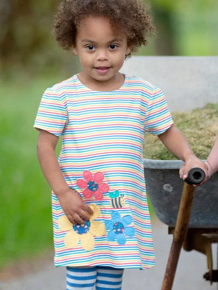 KITE Organic - Busy Bee Multicoloured Striped Dress 3 to 6 months