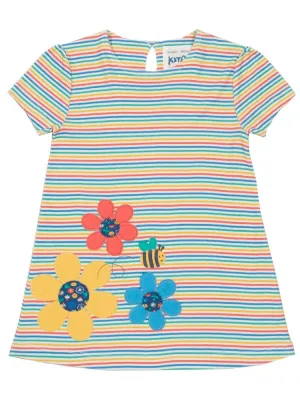 KITE Organic - Busy Bee Multicoloured Striped Dress 3 to 6 months