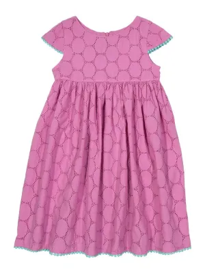KITE Organic - Girls Violet Broderie Anglaise Dress - 3 to 5 Years