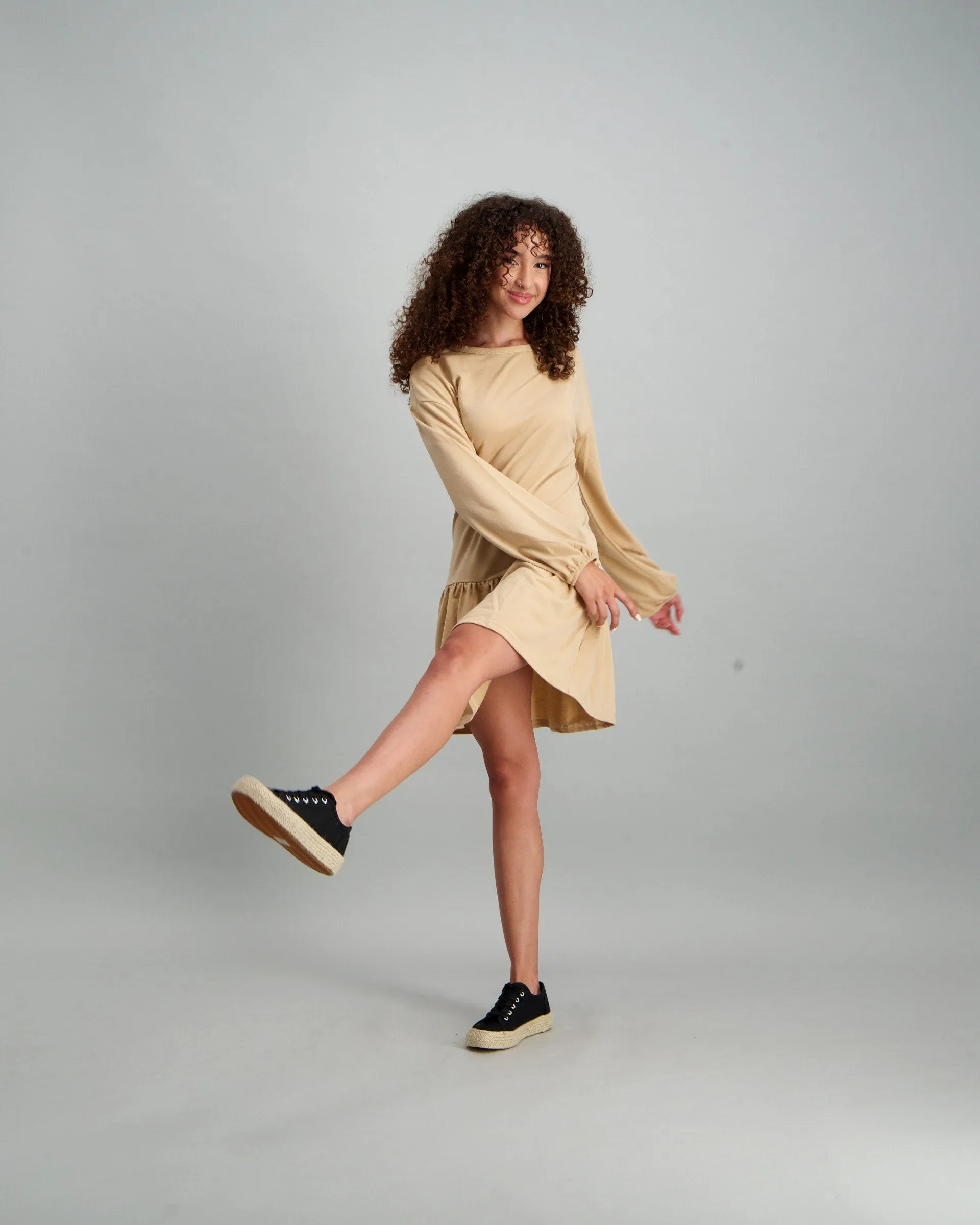 Ladies Fleece Dress - Beige