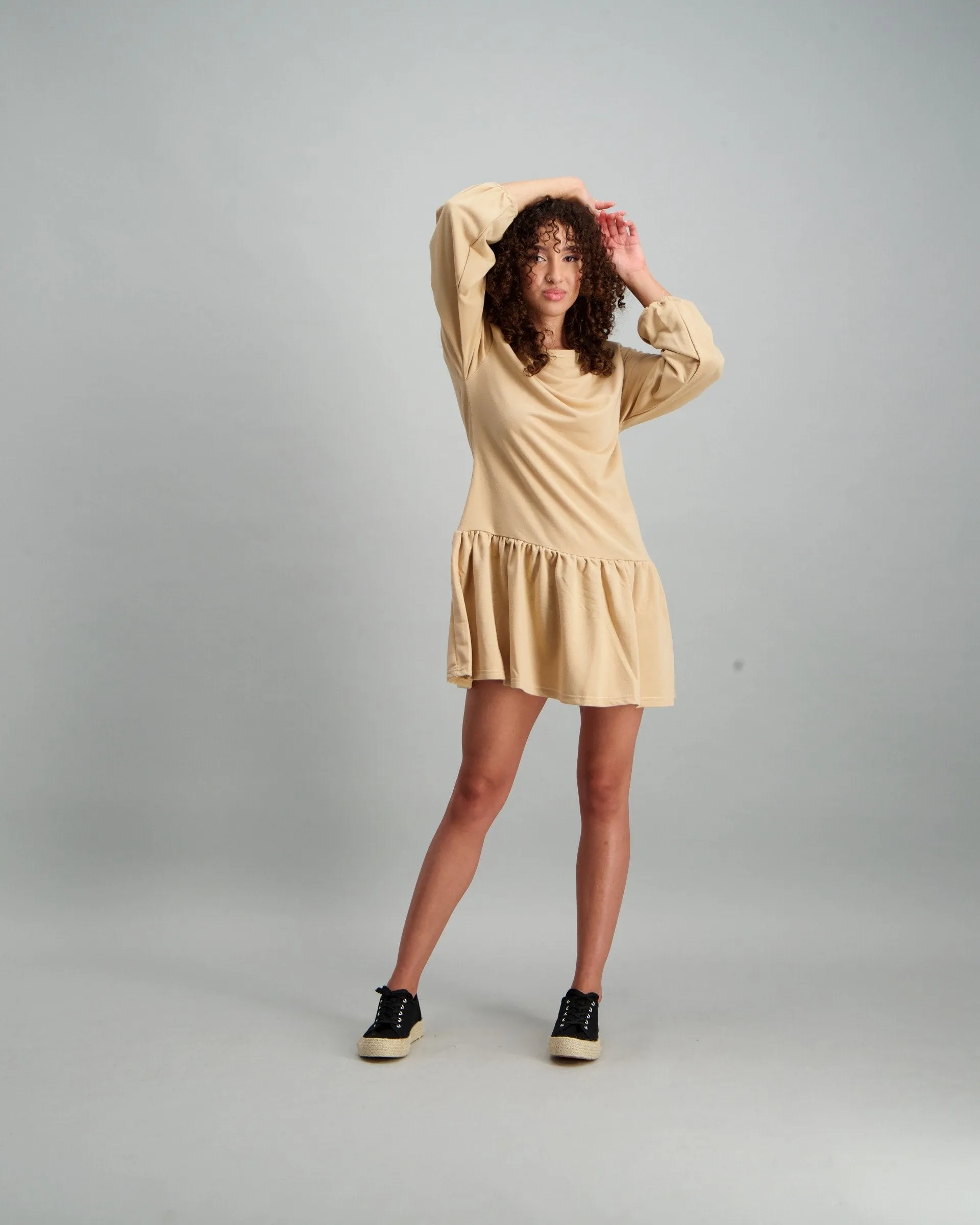 Ladies Fleece Dress - Beige
