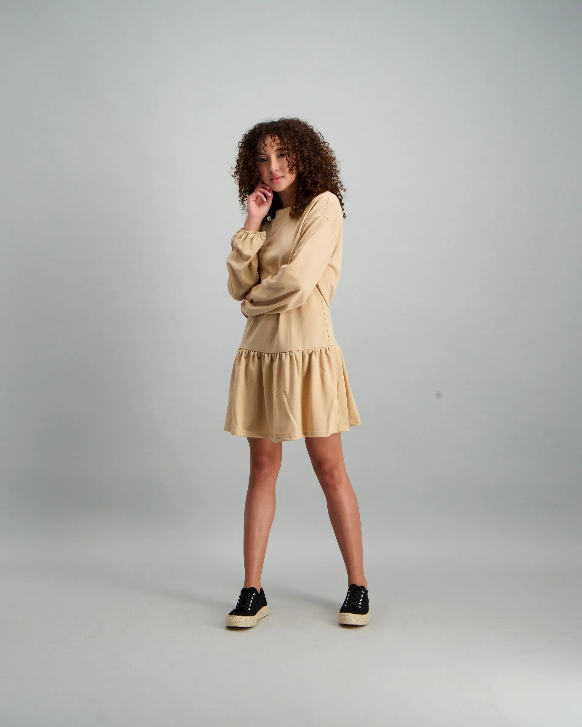 Ladies Fleece Dress - Beige