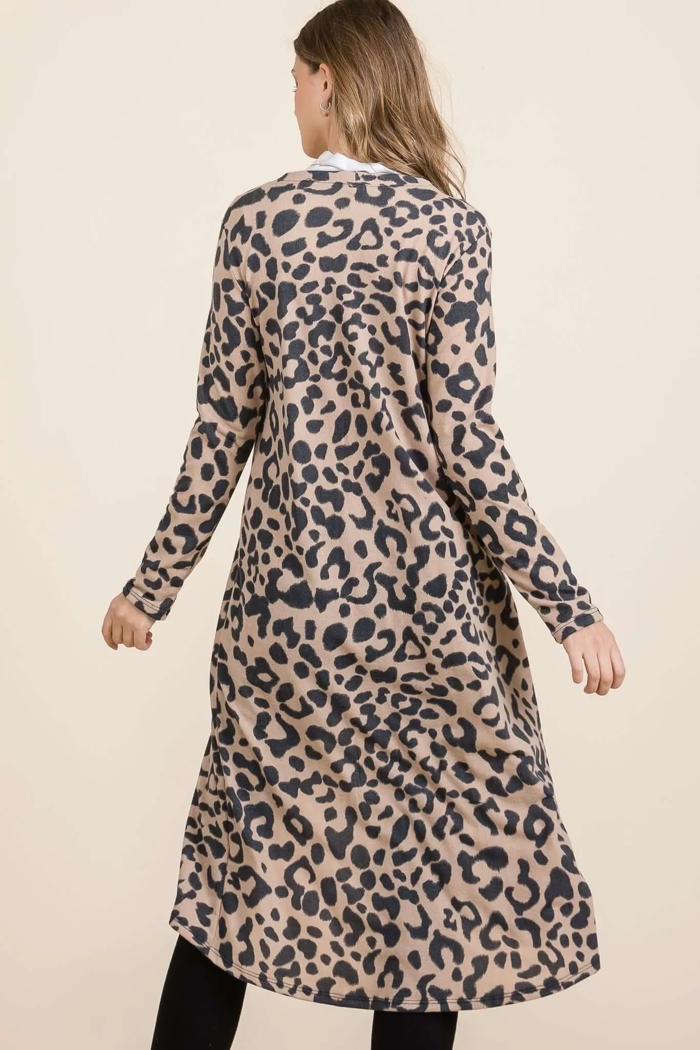 Leopard V-Neck Long Sleeve Cardigan – Trendy Animal Print