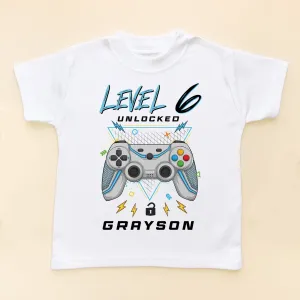 Level 6 Unlocked Gamer Birthday Personalised T Shirt