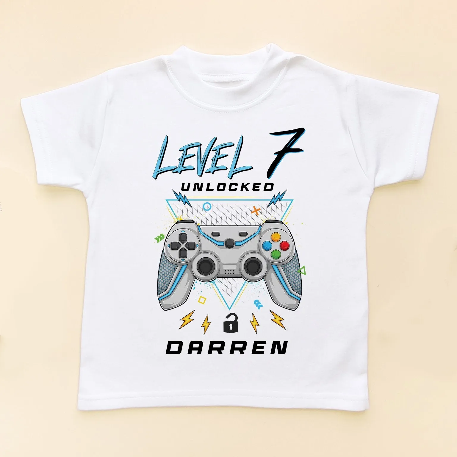 Level 7 Unlocked Gamer Birthday Personalised T Shirt