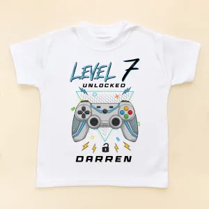 Level 7 Unlocked Gamer Birthday Personalised T Shirt