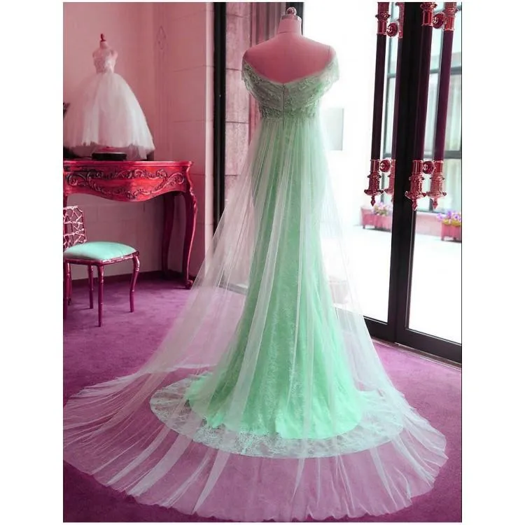 Light Blue Long Sexy Trumpet/Mermaid Off-the-shoulder Prom Dress/Evening Dress,PDY0305