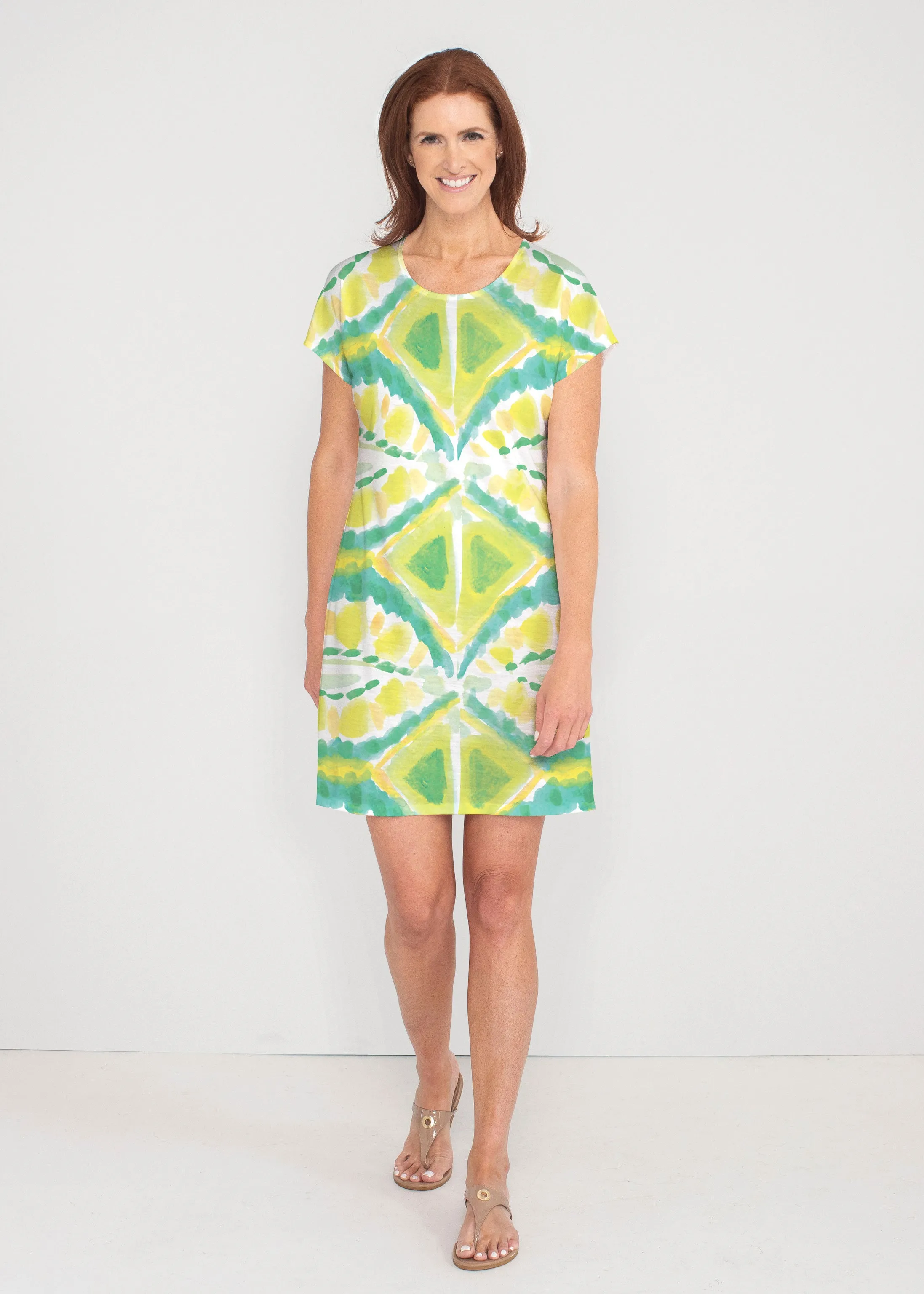 Limeade (17272) ~ French Terry Short Sleeve Crew Dress