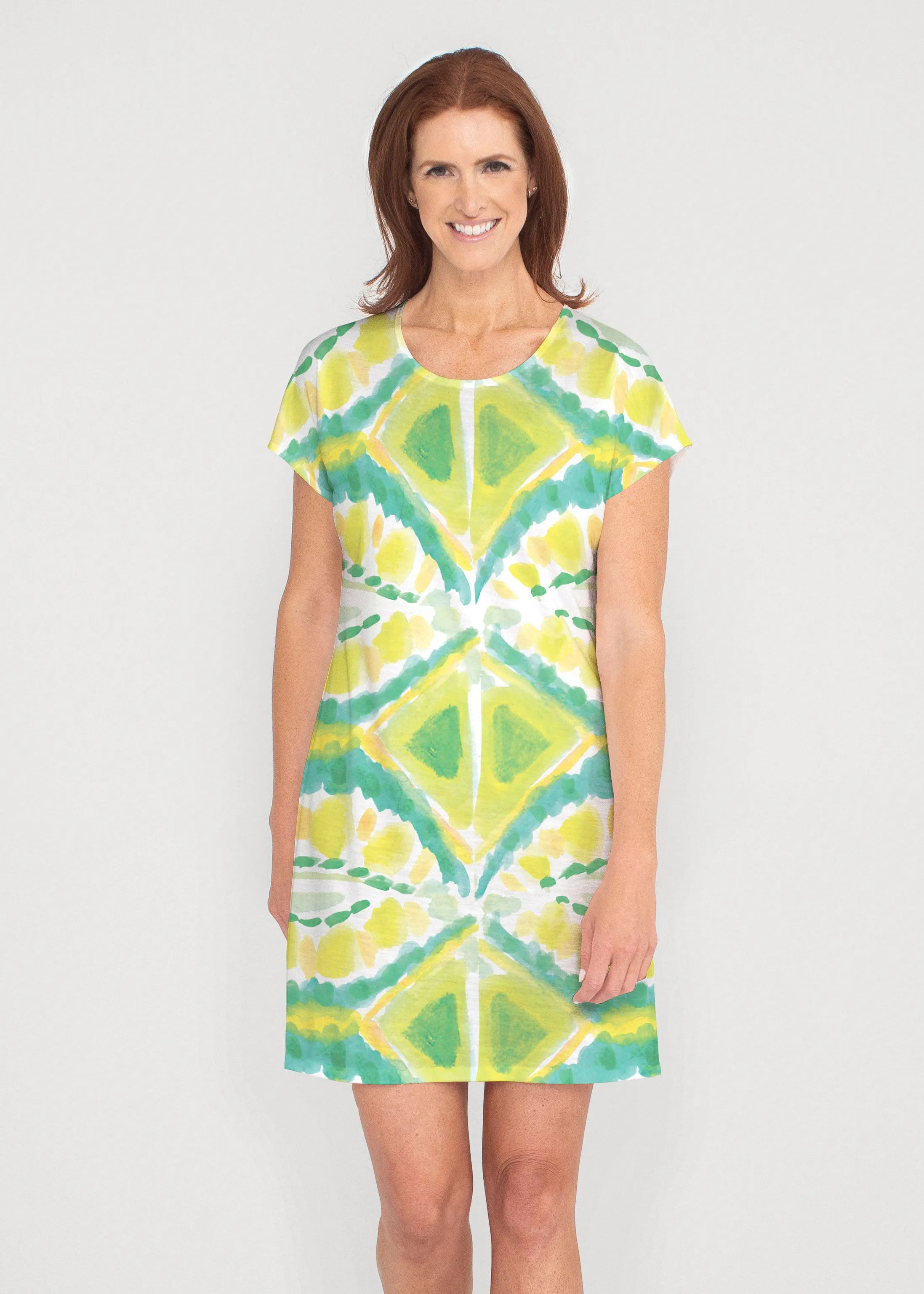 Limeade (17272) ~ French Terry Short Sleeve Crew Dress
